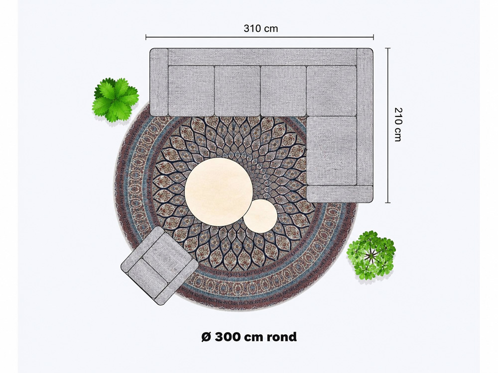 afmeting rond hoekbank