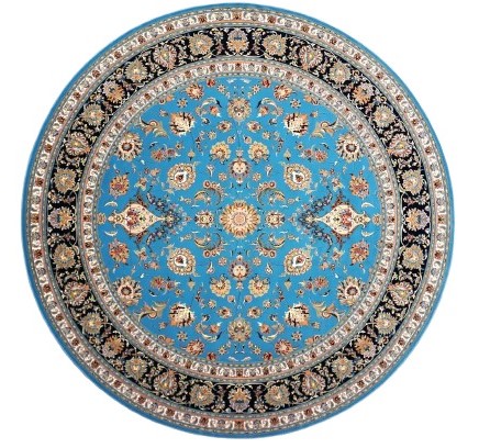 persian carpets round afshan blue