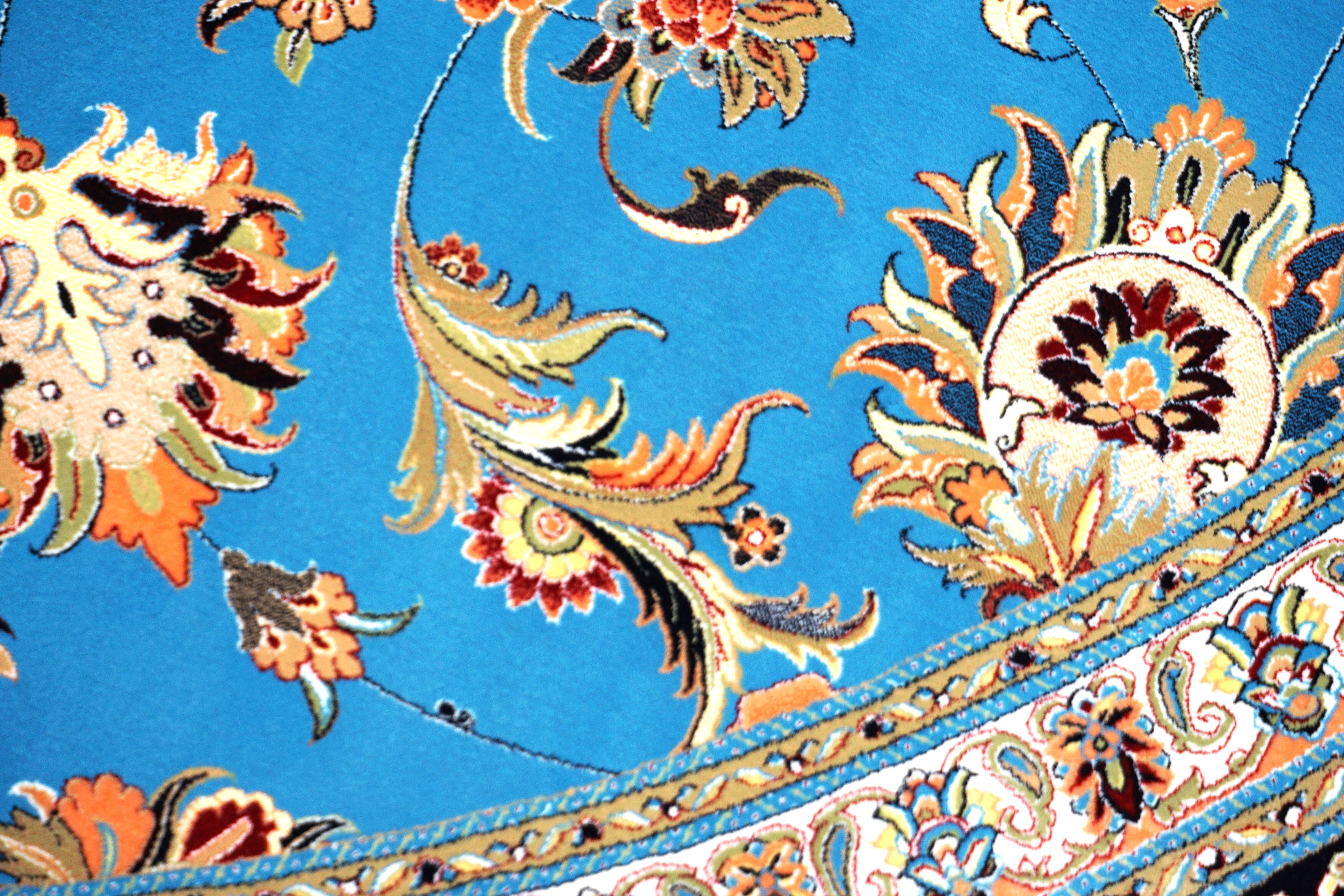 persian carpets round afshan blue