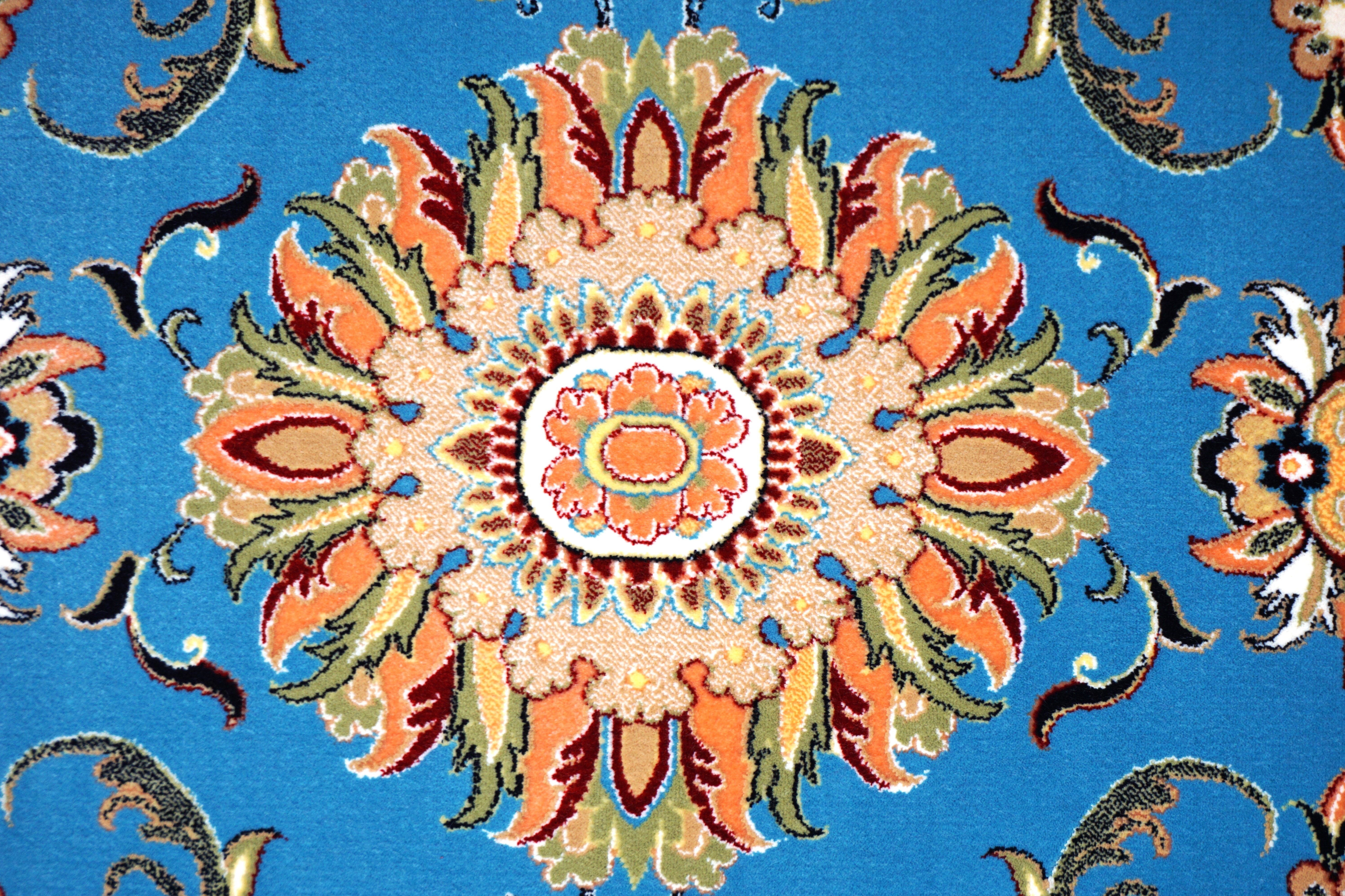 persian carpets round afshan blue