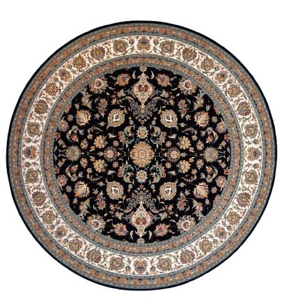 persian carpets round afshan dark blue