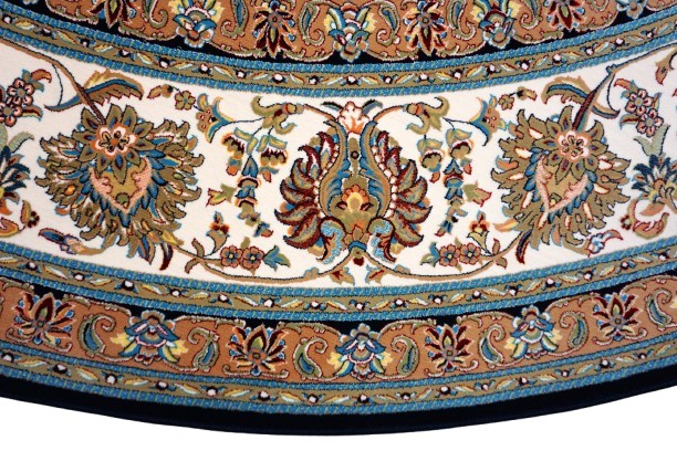persian carpets round afshan dark blue