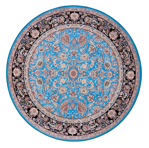 persian carpets round afshan saltanati blue