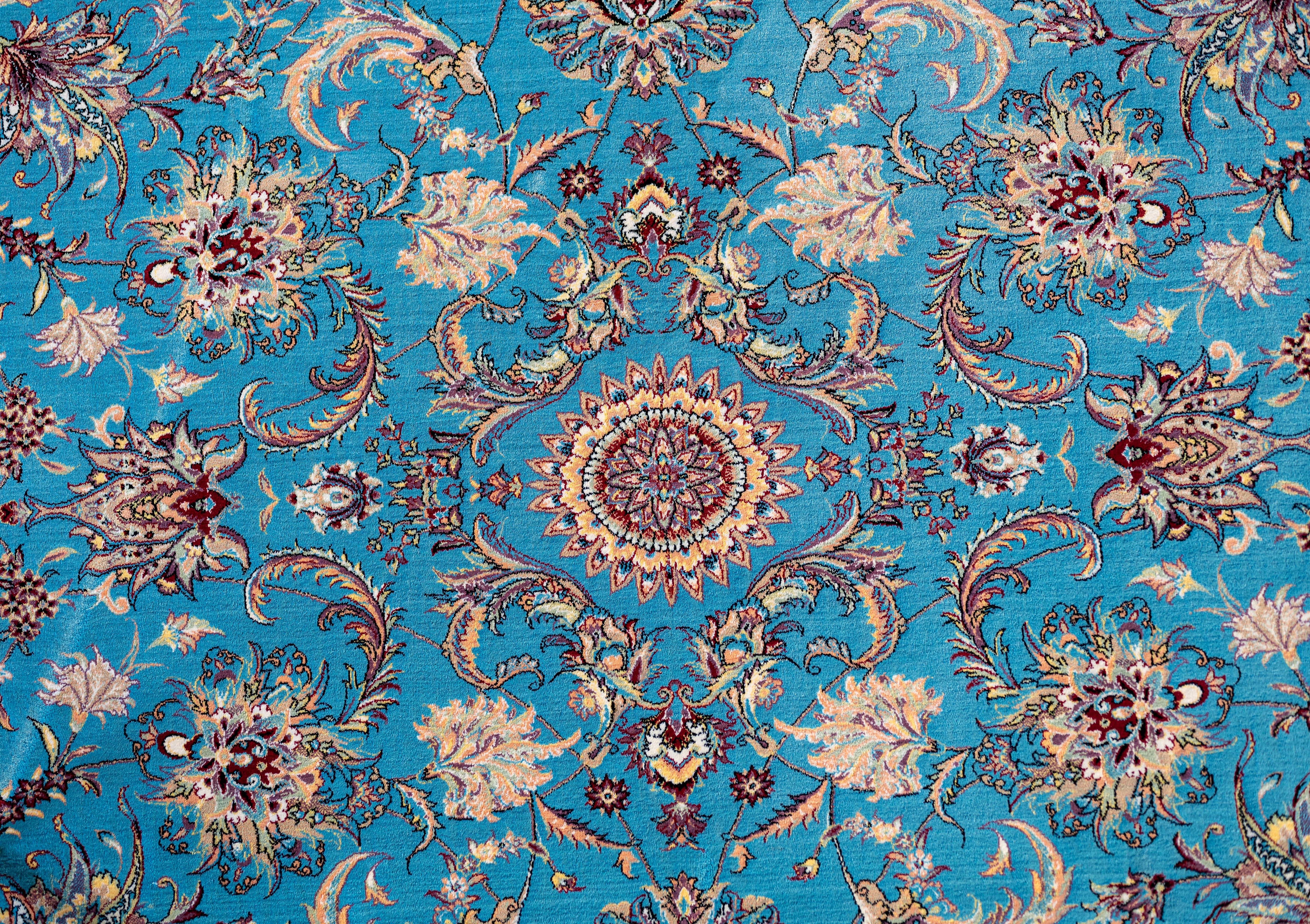 persian carpets round afshan saltanati blue