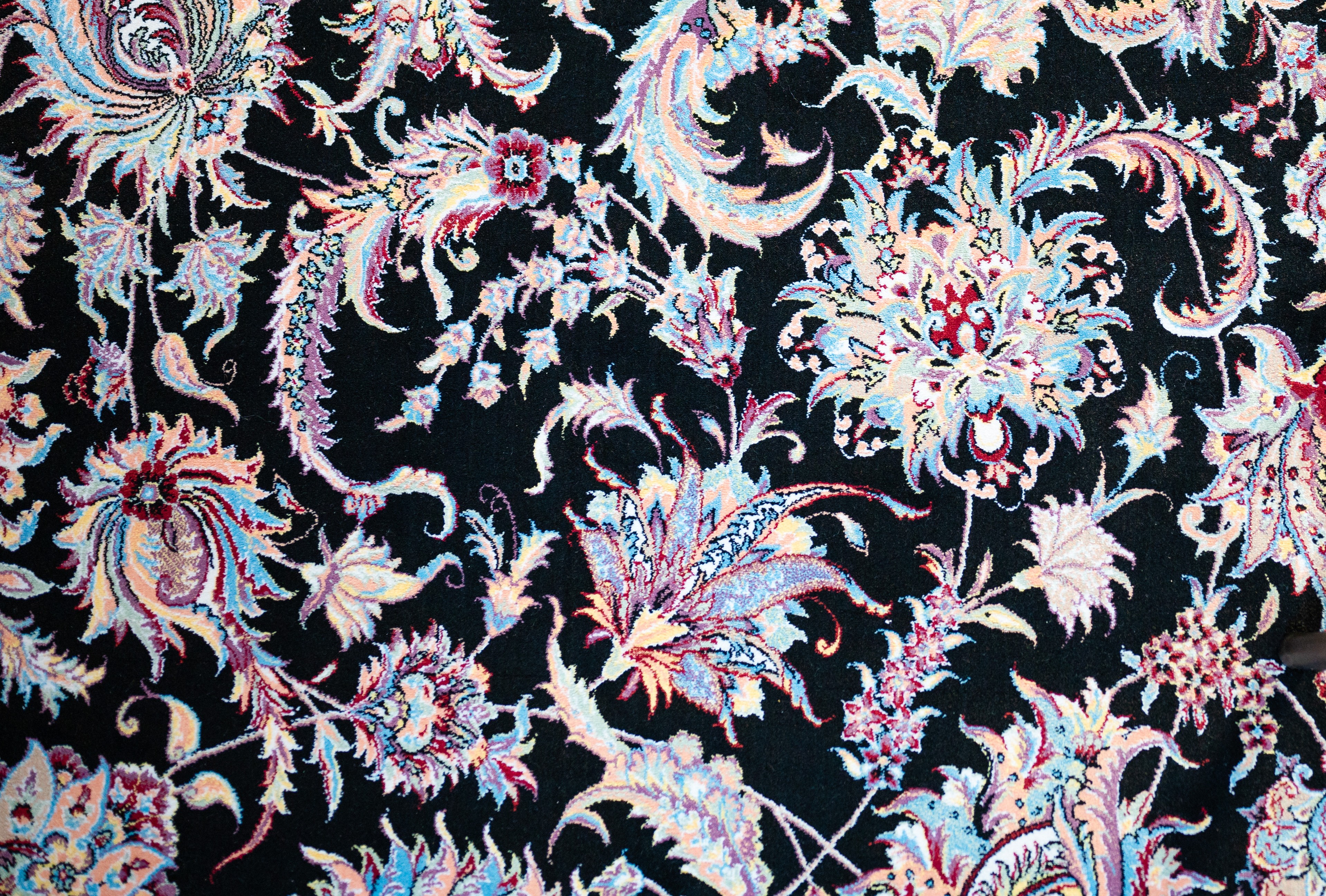 persian carpets round afshan saltanati dark blue