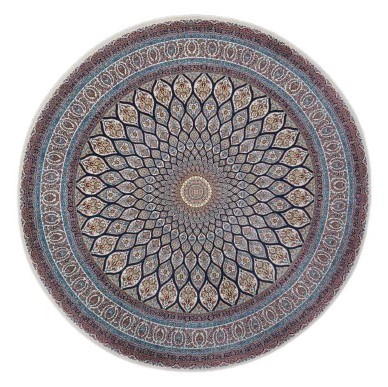 persian carpets round gonbadi creme