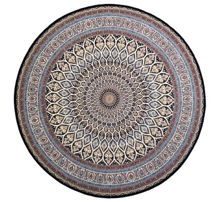 persian carpets round gonbadi dark blue